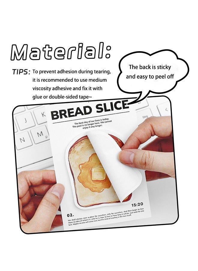 4 Pack Sticky Notes Stickers, Cute Bread and Coffee Shapes, Self-Stick Memo Pads with Cartoon Markers, Flags and Tabs, Ideal for Students, Home, Office, School and Roommates (120 Sheets) - Image 5